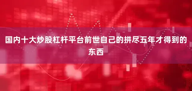 国内十大炒股杠杆平台前世自己的拼尽五年才得到的东西